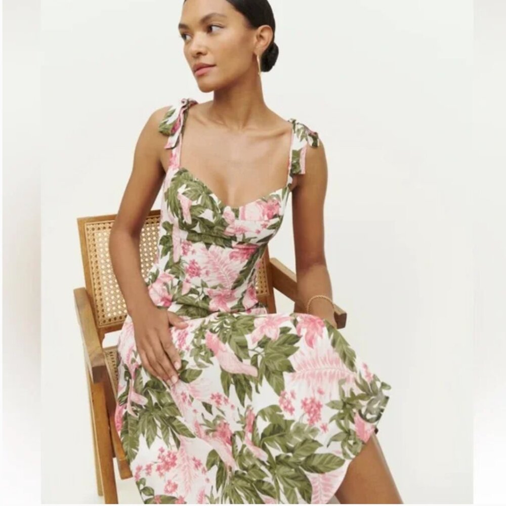 Reformation "Nadira" Dress in Canopy print